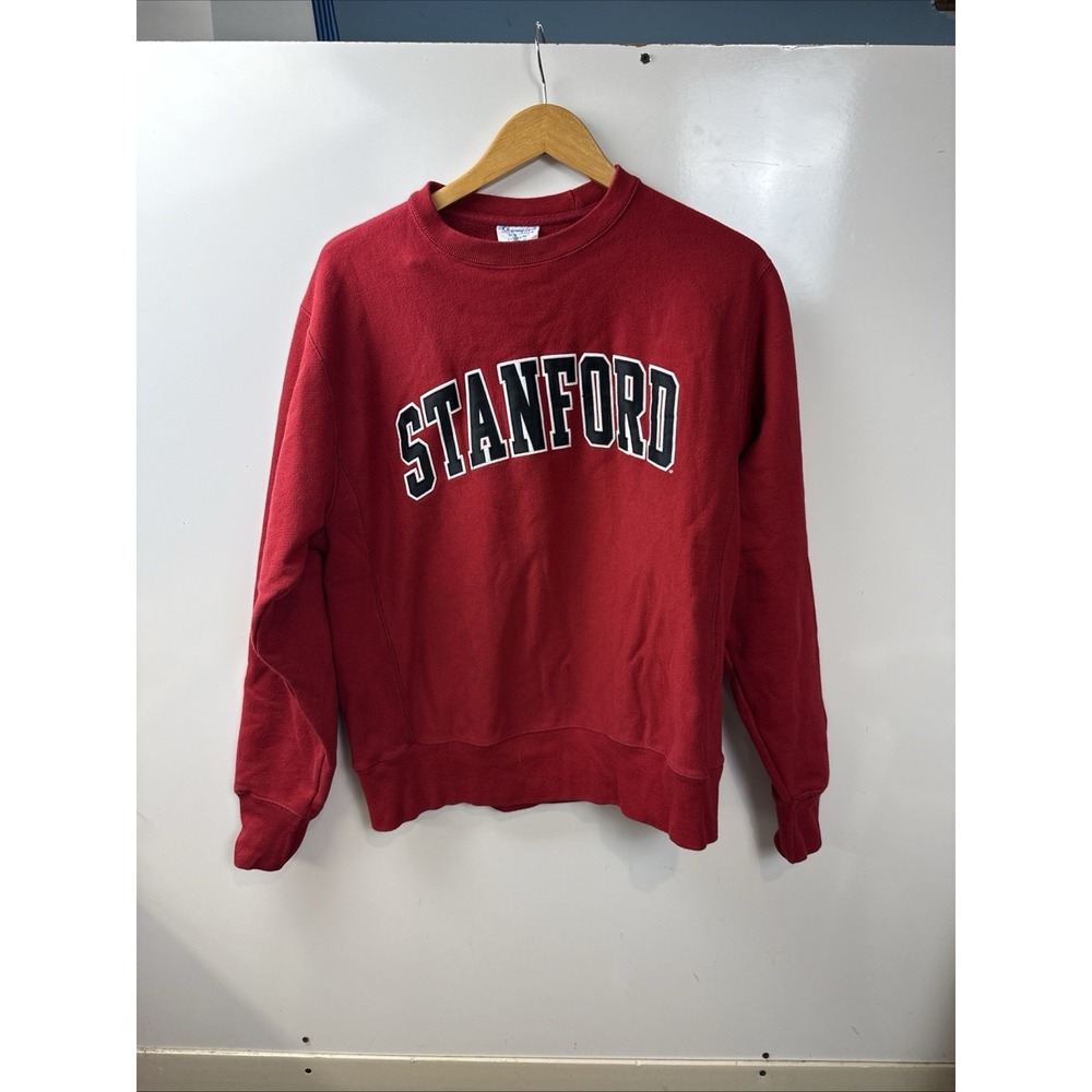 Vintage Y2K Stanford University Champion Reverse Weave Red Sweatshirt Sz Medium